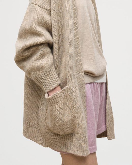 Johnstons Natural Bay Marl Cashmere & Cotton Cardigan