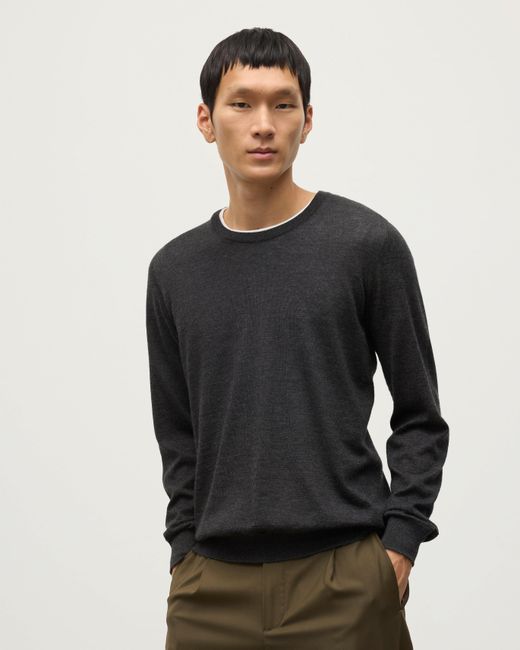 Johnstons Black Fin Dark Superfine Cashmere Jumper for men