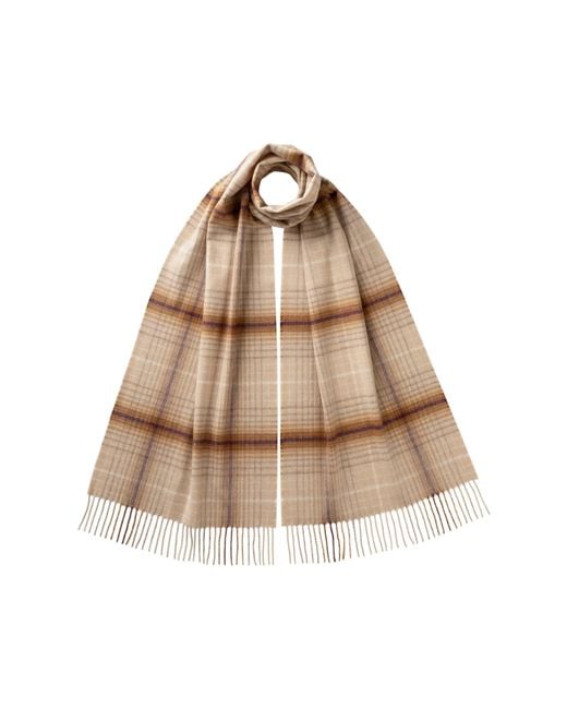 Johnstons Natural Ombre Check Merino Scarf