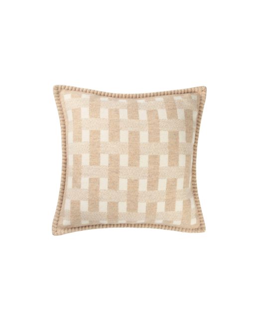 Johnstons Natural Blanket Stitched Basketweave Cushion