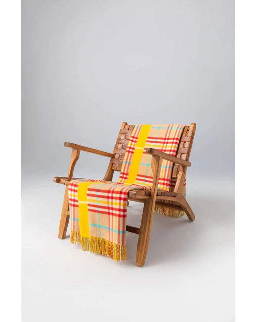 Johnstons Orange Vibrant Reversible Lambswool Throw