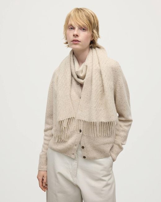 Johnstons Natural Lofty Twill Cashmere Scarf