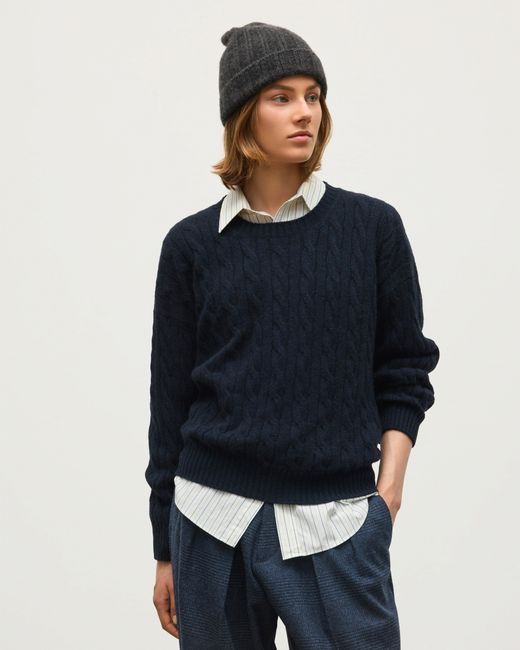 Johnstons Black Kylesku Dark Cashmere Jumper