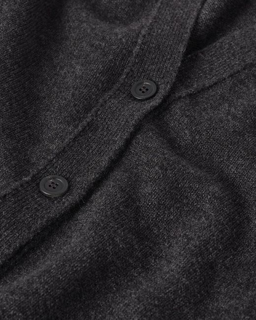 Johnstons Blue Boyfriend-Fit Charcoal Cashmere Cardigan