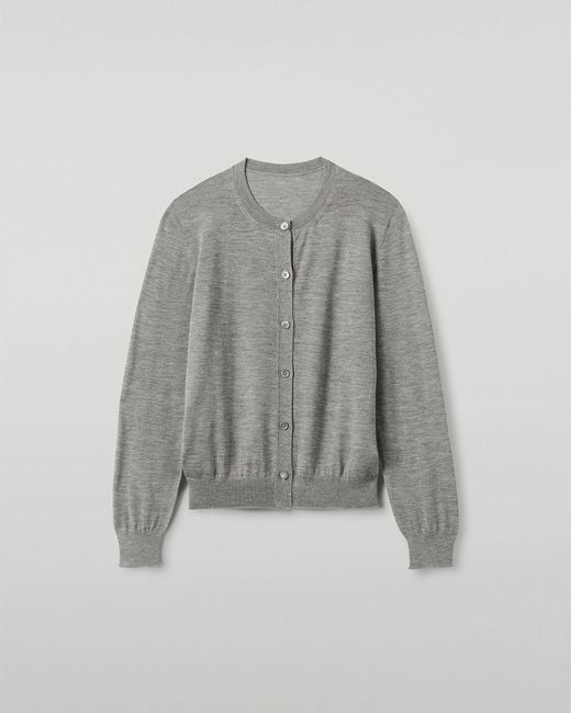 Johnstons White Honor Superfine Cashmere Cardigan