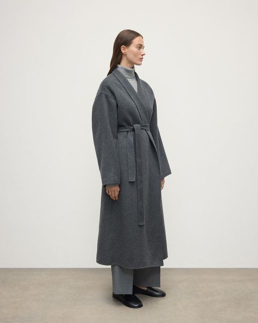 Johnstons White Mid Cashmere Wrap Coat