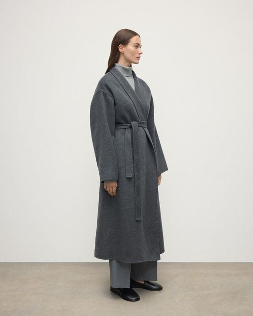 Johnstons White Mid Cashmere Wrap Coat
