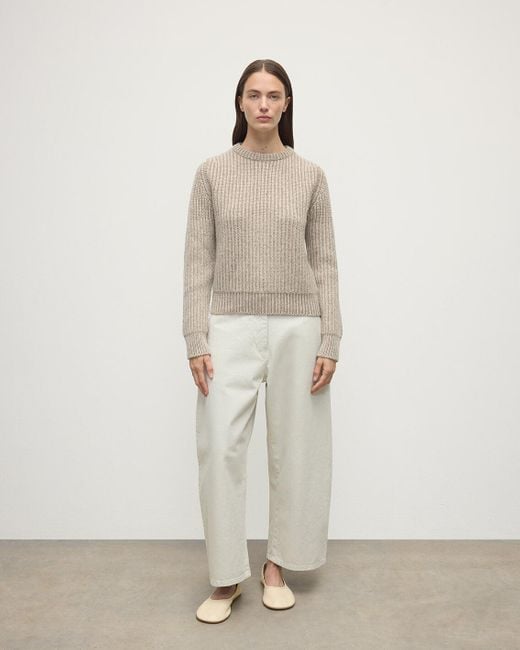 Johnstons White High Neck Donegal Cashmere Jumper