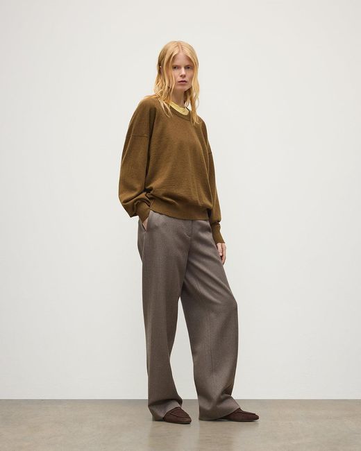Johnstons Natural Jessie Back Split Cashmere Jumper