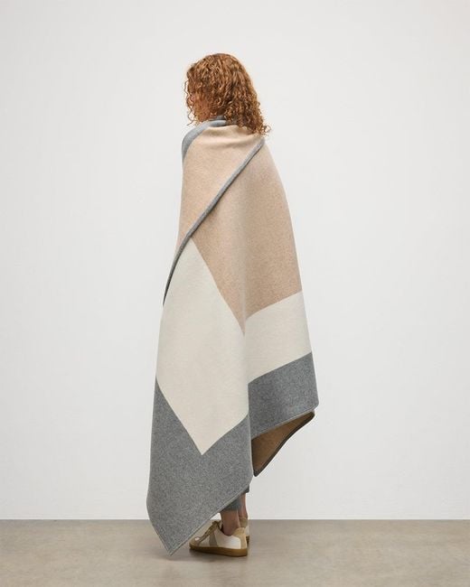Johnstons Gray Art Geometric & Cashmere Throw