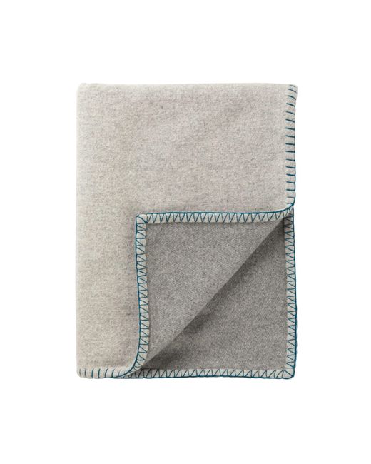 Johnstons Gray Reversible Blanket Stitched Throw