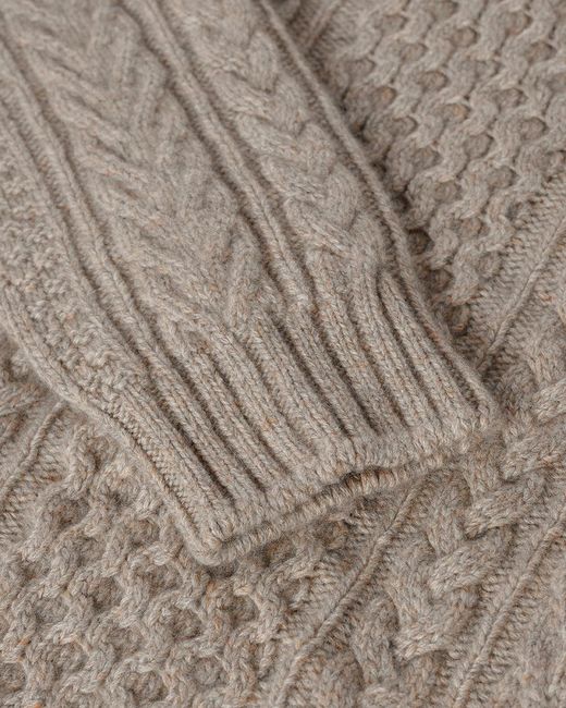 Johnstons Natural Aran Cable Light Cashmere Jumper for men