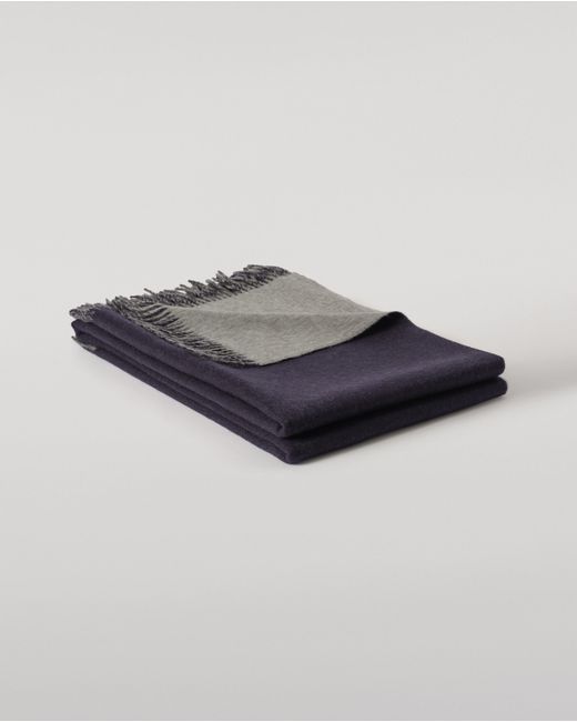 Johnstons Blue Reversible & Light Cashmere Throw
