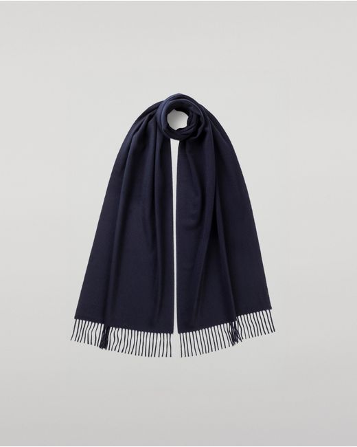 Johnstons Blue Merino Wool Dark Scarf