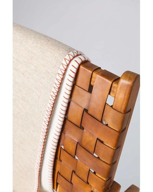 Johnstons Natural Reversible Blanket Stitched Cream Throw