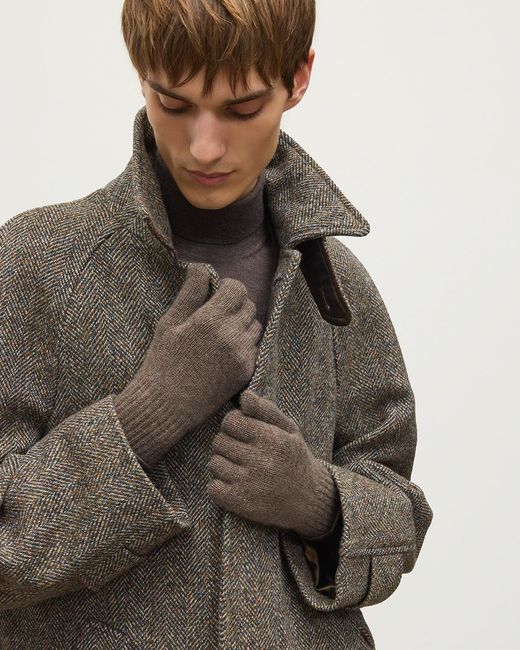 Johnstons Brown Patrick Cashmere Gloves for men