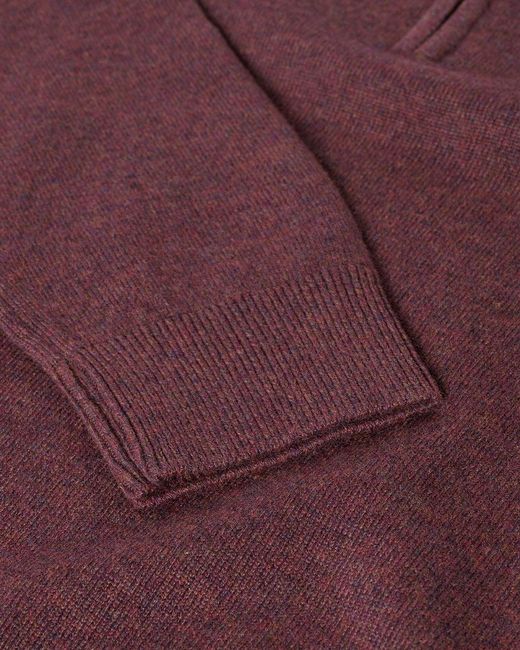 Johnstons Red Cashmere Zip Neck Jumper for men