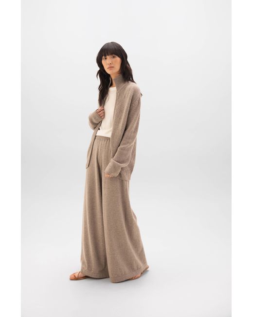 Johnstons Brown Wide Leg Cashmere Culottes
