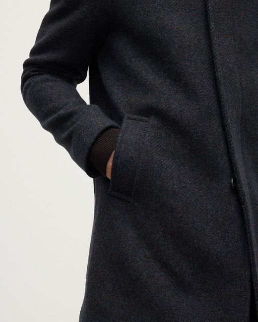 Johnstons Blue Wool Car Coat for men