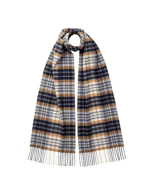 Johnstons Blue House Check Cashmere Scarf