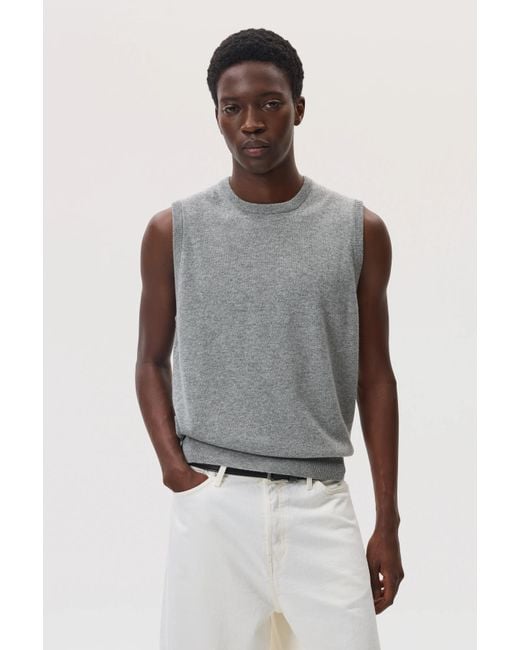 Johnstons Gray Light Cashmere Tank