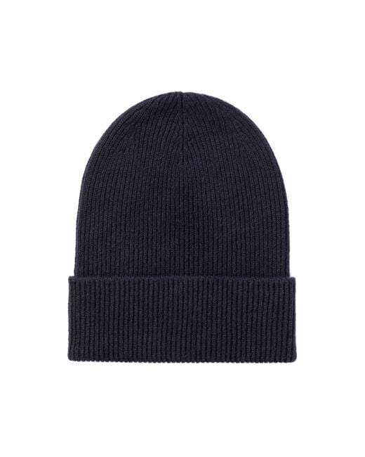Johnstons Blue Slouchy Dark Cashmere Beanie