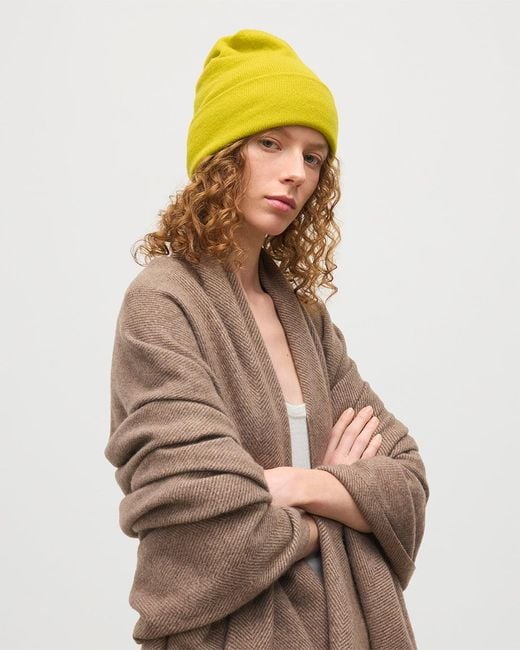 Johnstons Yellow Braemar Cashmere Beanie