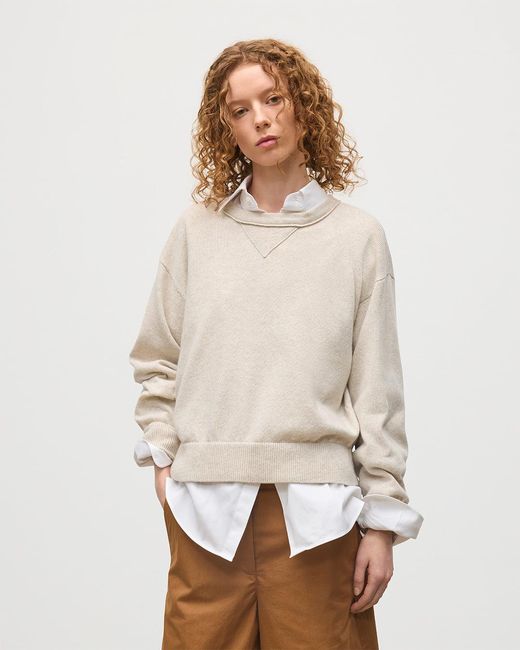 Johnstons White Stella Natural Cashmere Sweatshirt