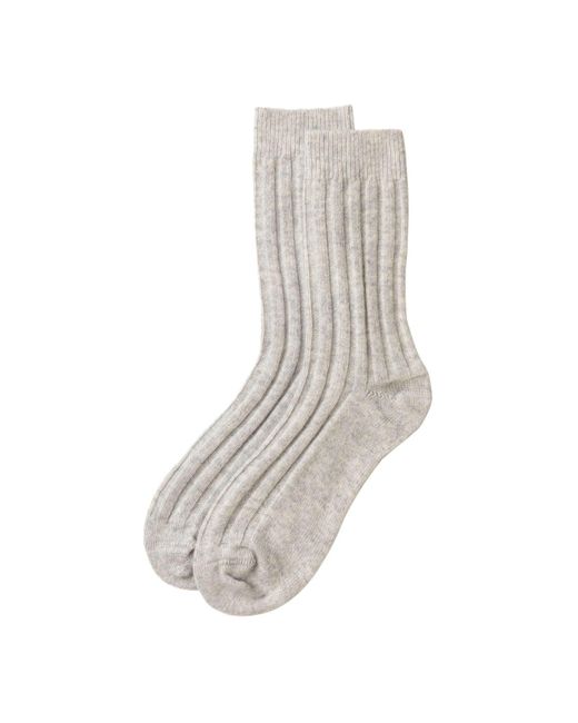 Johnstons White Cashmere Bed Socks for men