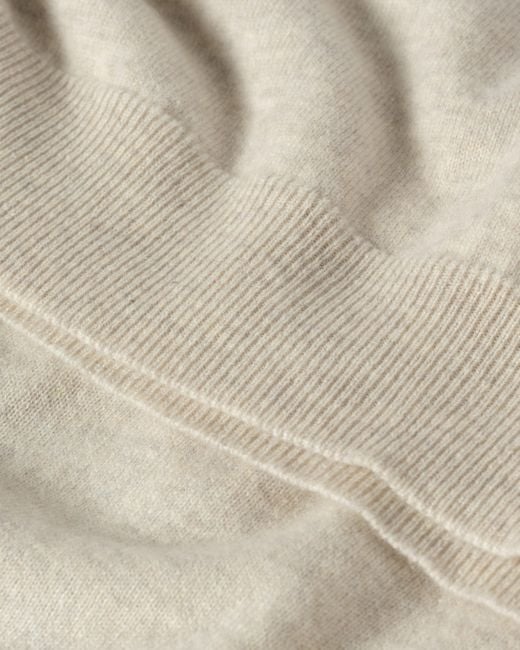 Johnstons White Lunan Natural Classic Cashmere V Neck Jumper