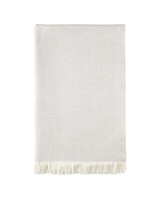 Johnstons Gray Herringbone Merino Bed Throw