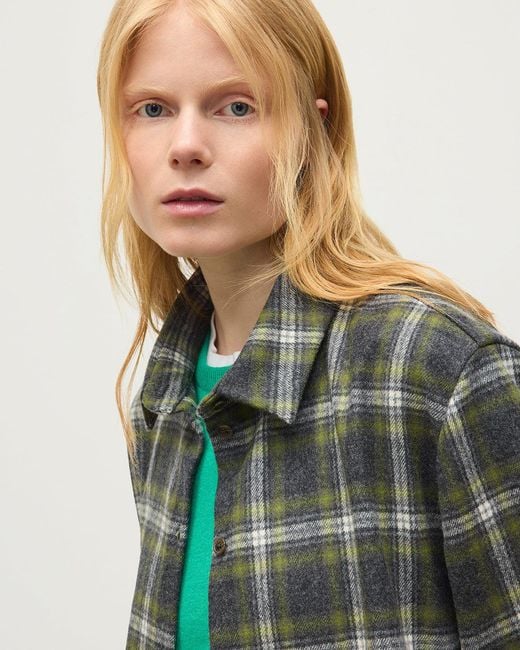 Johnstons Green Clanlass Plaid Overshirt