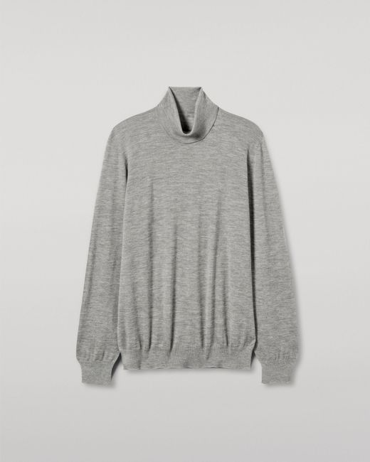 Johnstons Gray Fin Cashmere Roll Neck Jumper for men