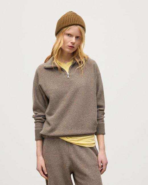 Johnstons Natural Reel Cashmere Half Zip Jumper