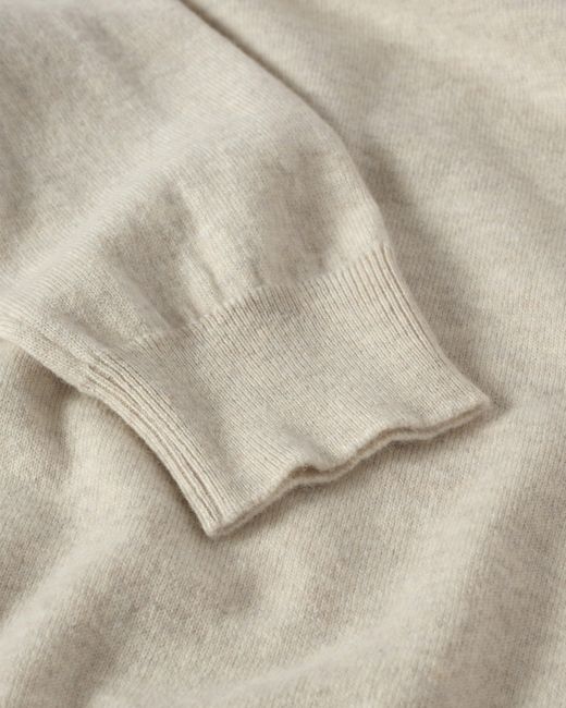 Johnstons White Lunan Natural Classic Cashmere Crew Jumper