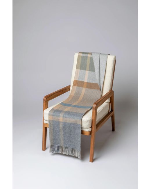 Johnstons Gray Check Reversible Cashmere Throw