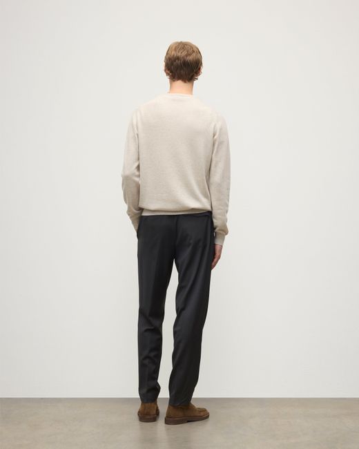 Johnstons White Argyll Cashmere Jumper for men