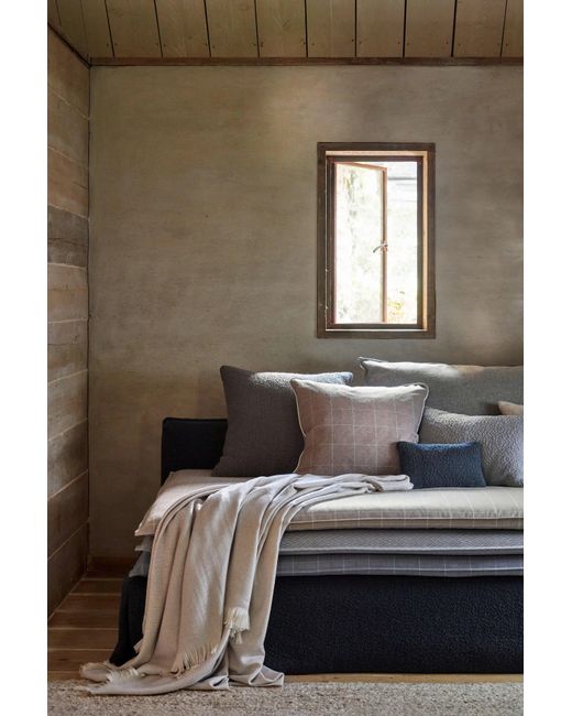 Johnstons Gray Herringbone Merino Bed Throw