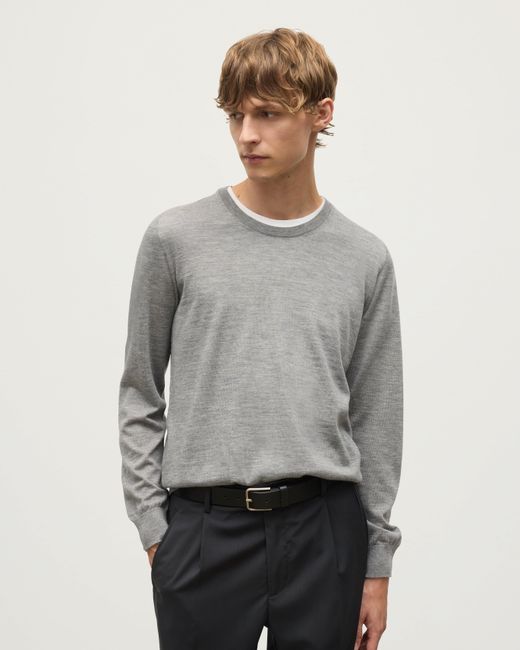 Johnstons White Fin Superfine Cashmere Jumper for men