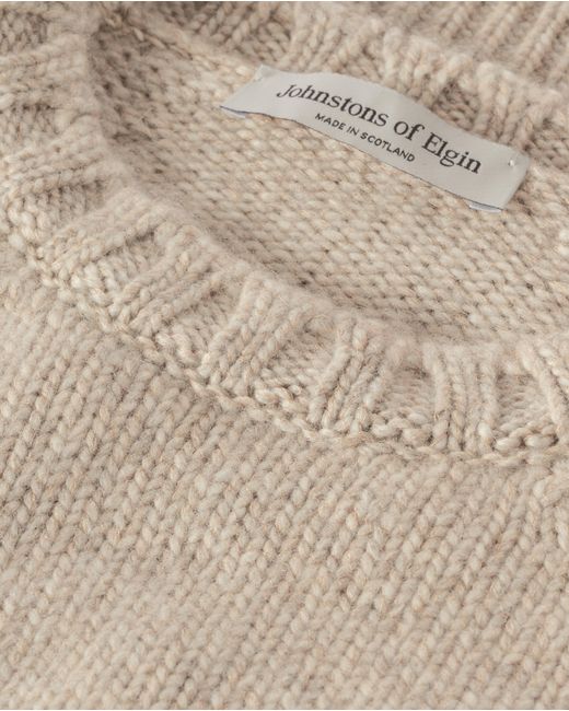 Johnstons White Bay Marl Cashmere & Cotton Jumper