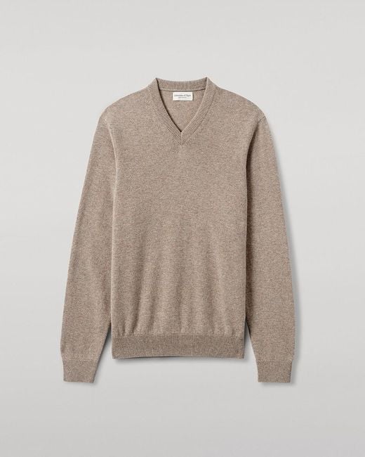 Johnstons Natural Cashmere V-Neck Jumper for men