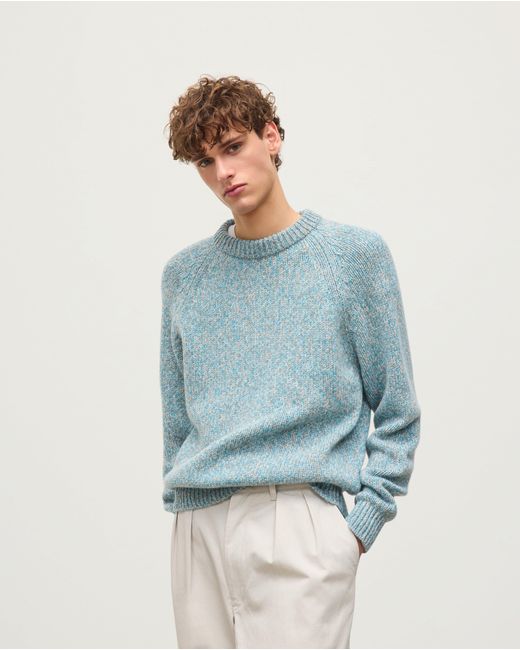 Johnstons Blue Fyfe Bright Cashmere Jumper
