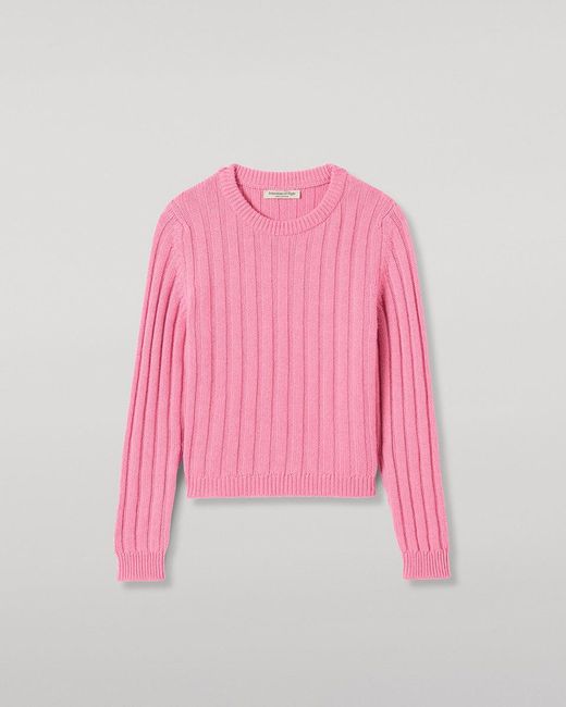 Johnstons Pink Lecht Cashmere Crew Jumper