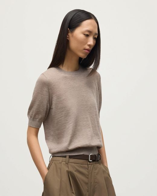 Johnstons Natural Honor Light Superfine Cashmere T-Shirt