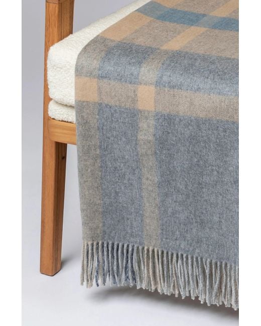 Johnstons Gray Check Reversible Cashmere Throw