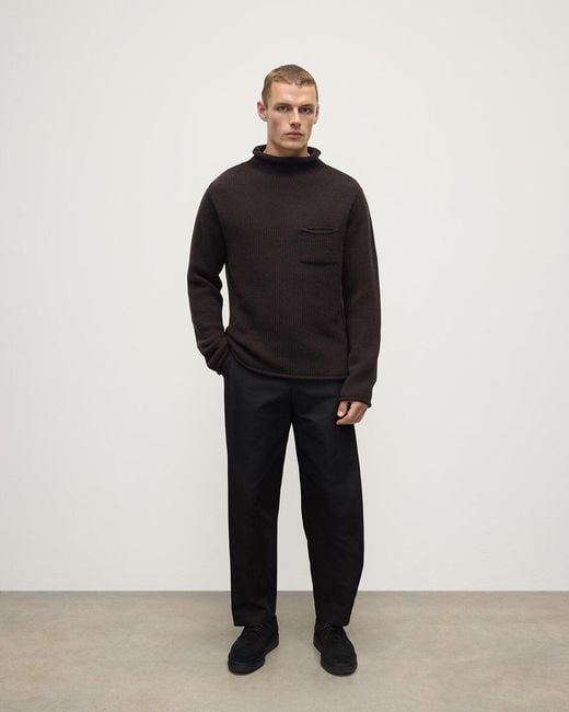 Johnstons Black Dark Cashmere Turtleneck Jumper for men