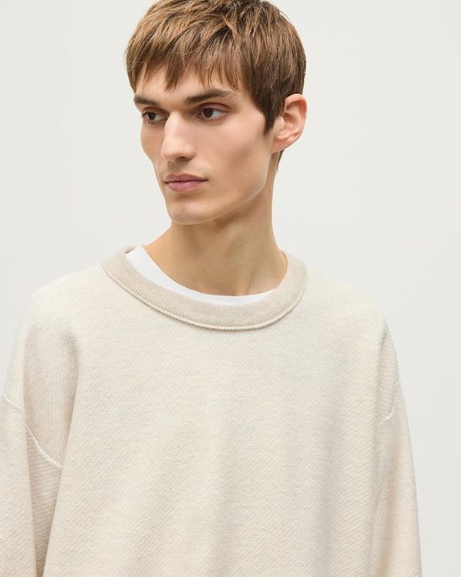 Johnstons White Liddell Cashmere Sweatshirt for men