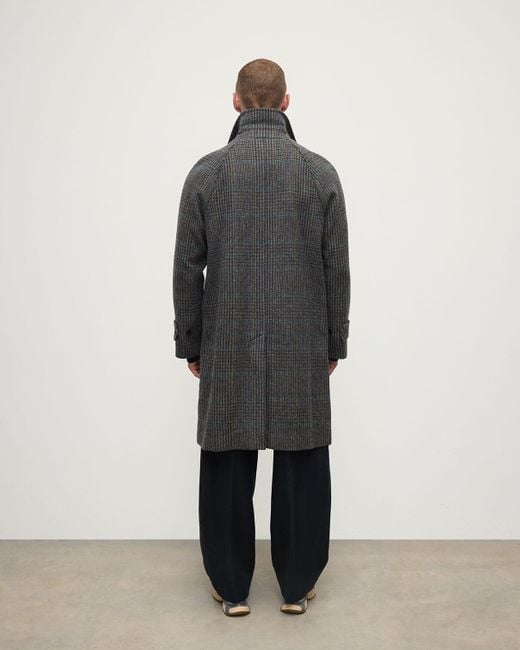 Johnstons Gray 'The Balmacaan' Coat for men