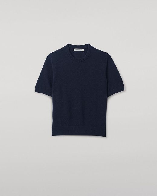 Johnstons Blue Classic Cashmere Dark T-Shirt