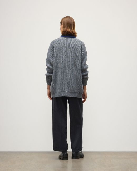 Johnstons Gray Norah Ribbed Donegal Cashmere Cardigan